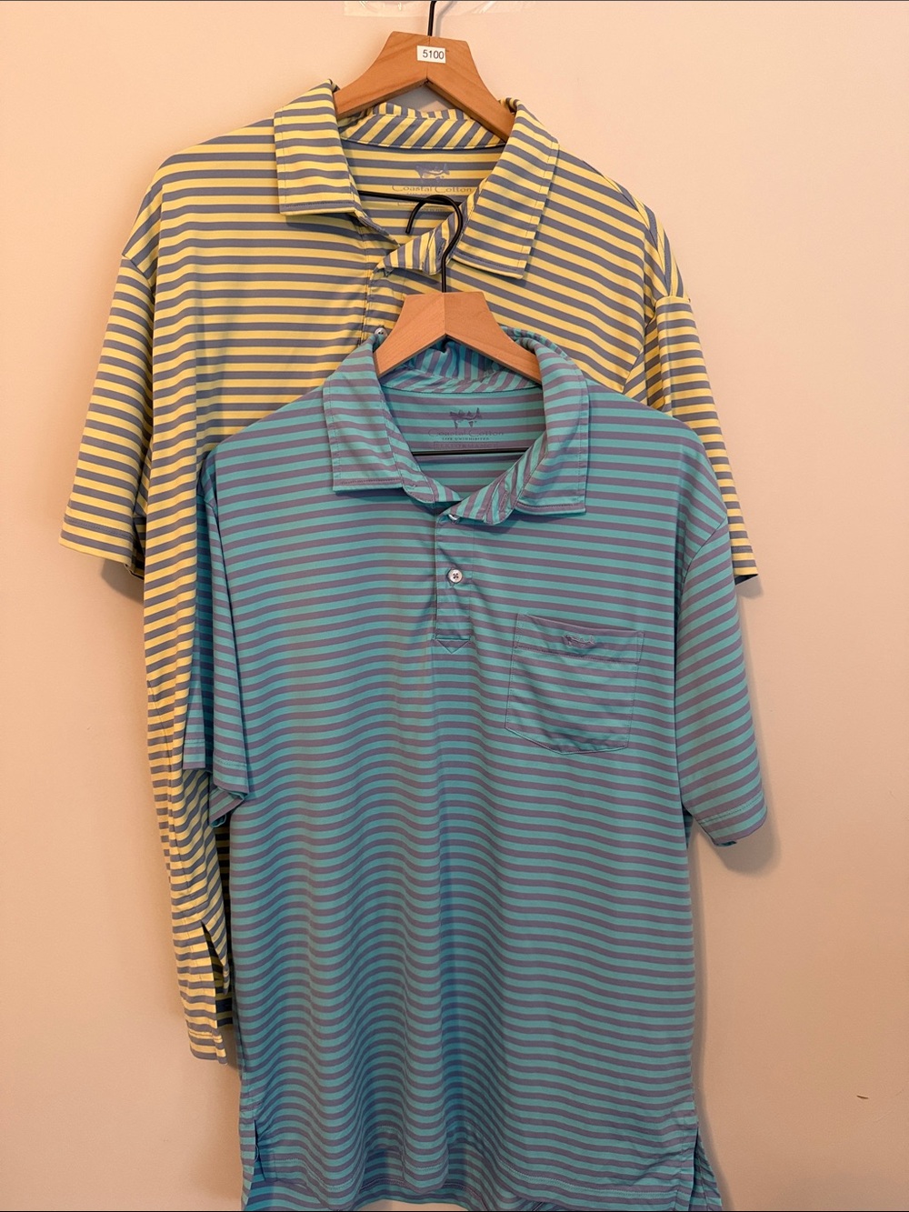 2 Coastal Cotton Performance Polo Shirts  XL